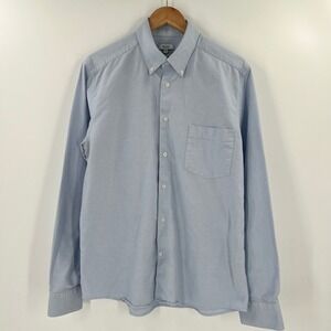 Reiss London Men XXL Slim Fit Greenwich Button Down Shirt Light Blue Cotton